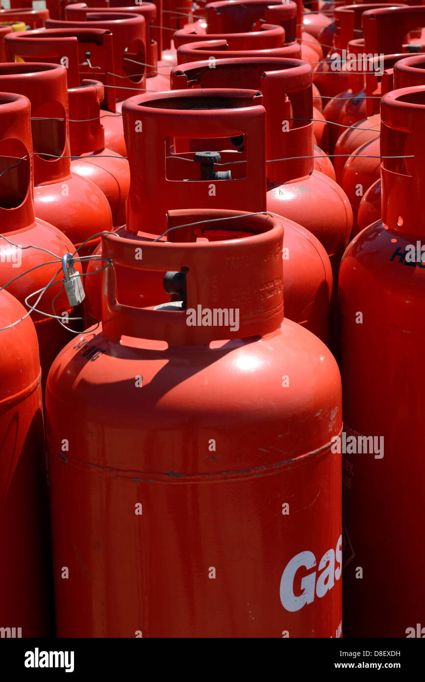 Gas bottles Stock Photo