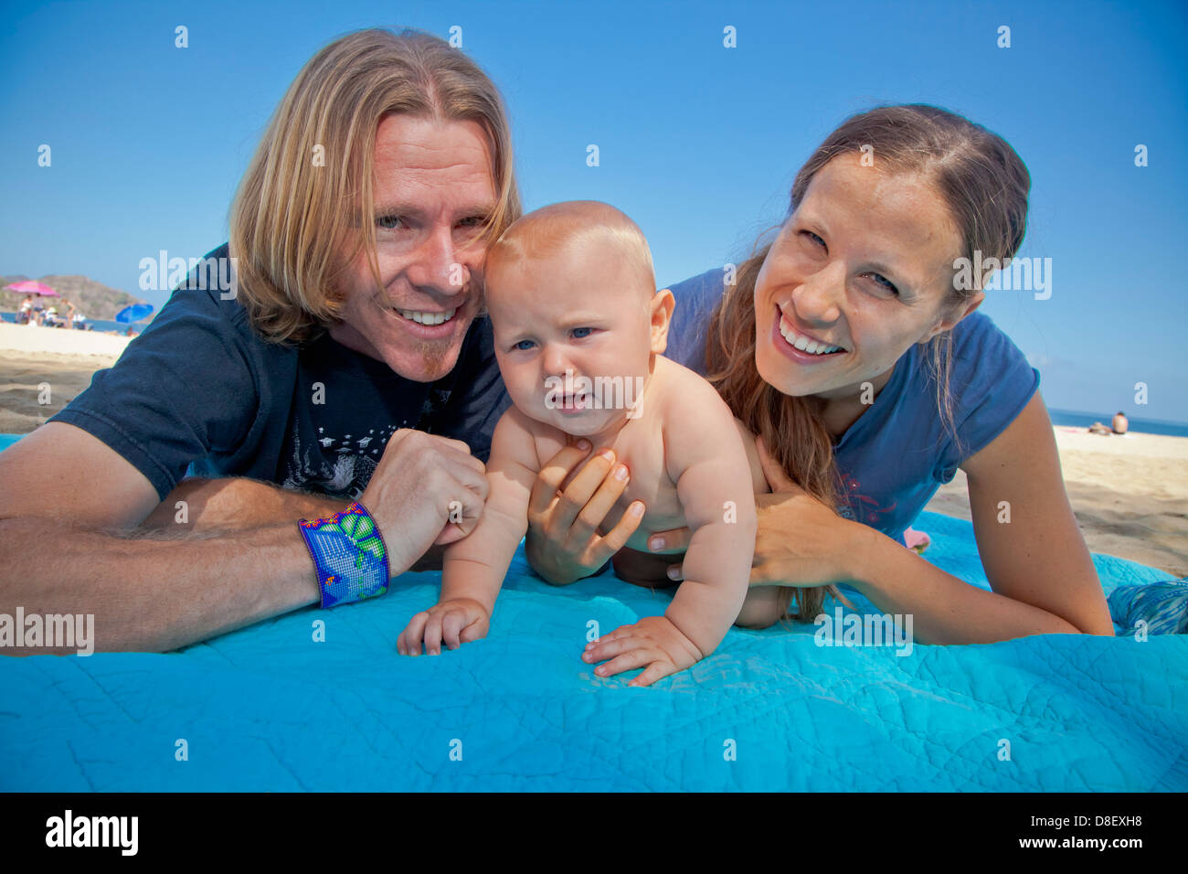 Low angle of parents and baby Stock Photo