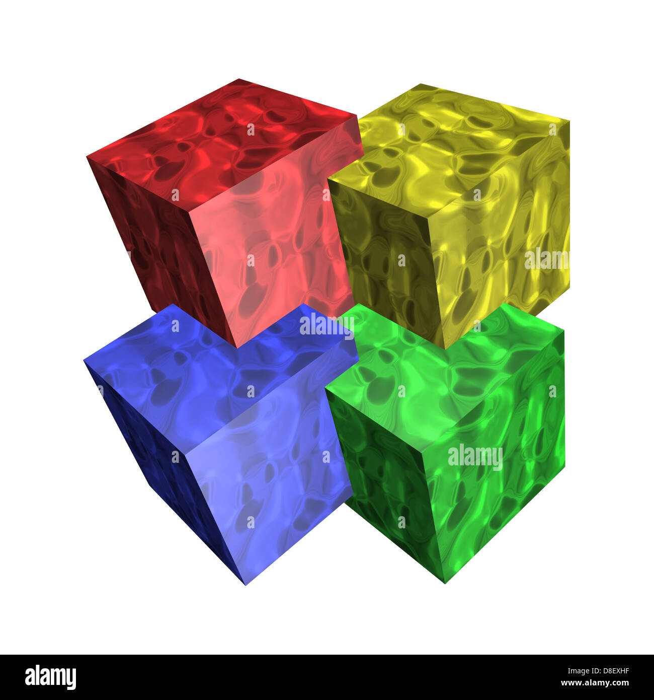 An abstract illustration of cubes on a white background Stock Photo - Alamy