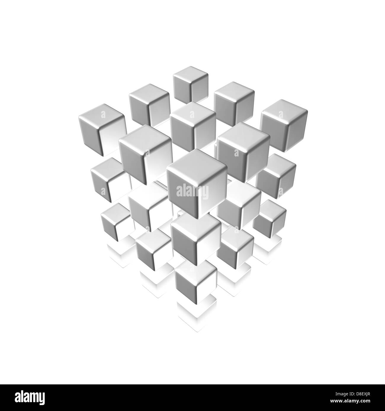 An abstract illustration of cubes on a white background Stock Photo - Alamy