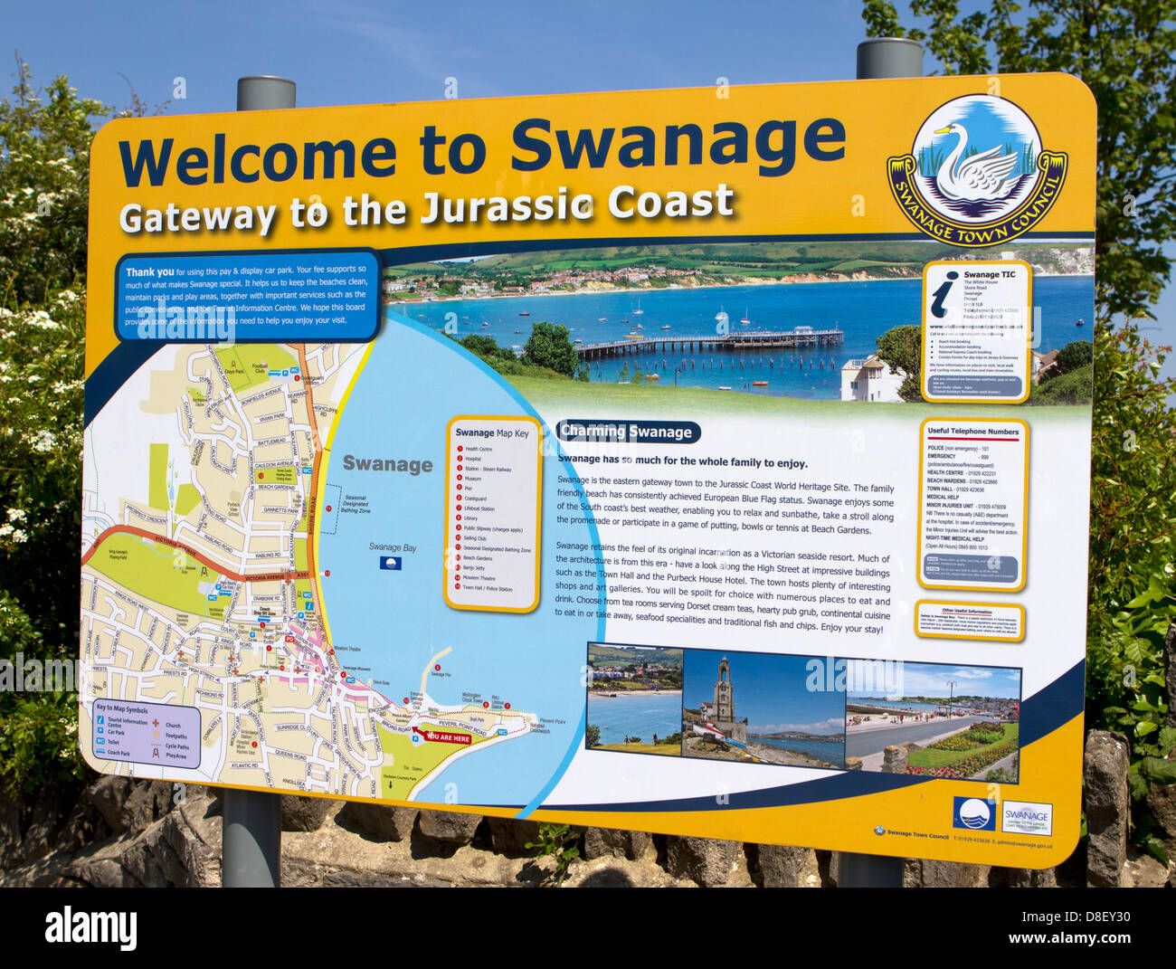 to Swanage sign Stock Photo Alamy