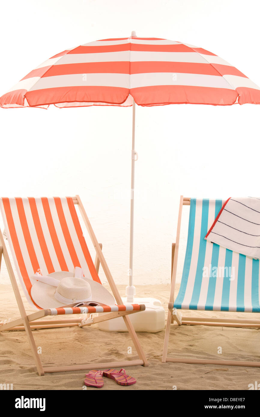 Beach chair in the sand Stock Photo Alamy