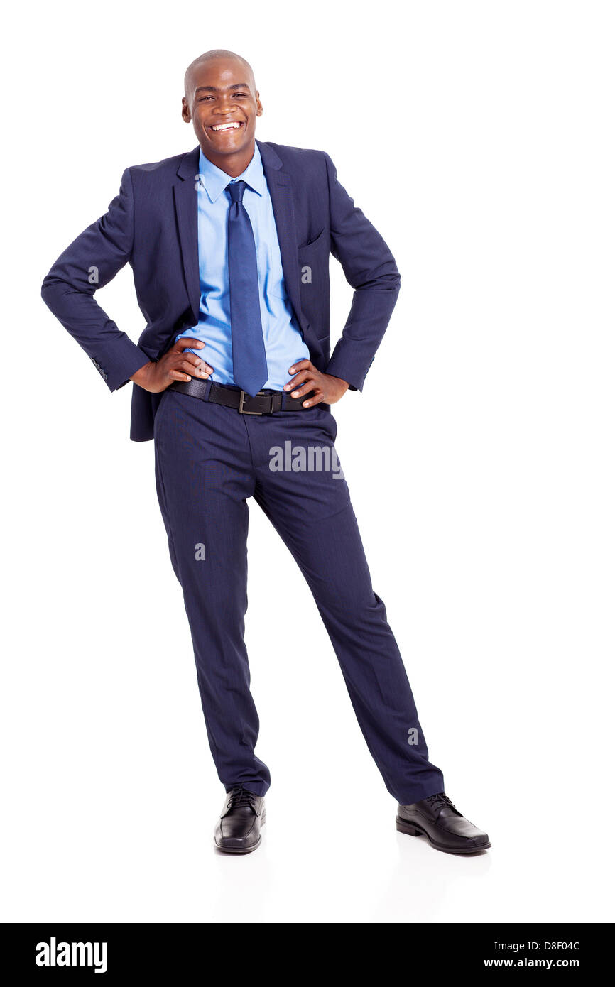 african american businessman full length portrait isolated on white ...