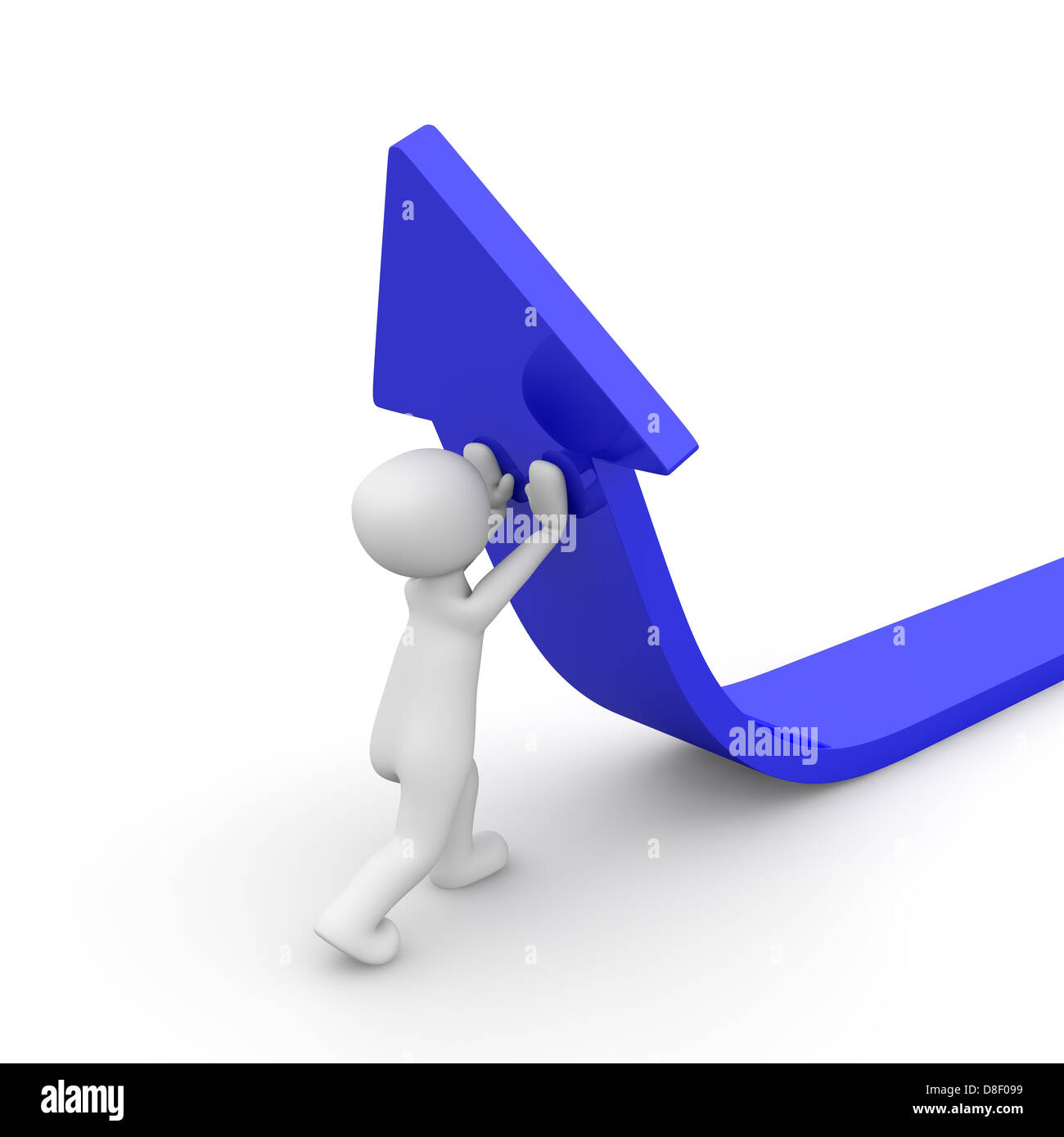 Direction Character A blue 3D character suggests a different direction Stock Photo - Alamy
