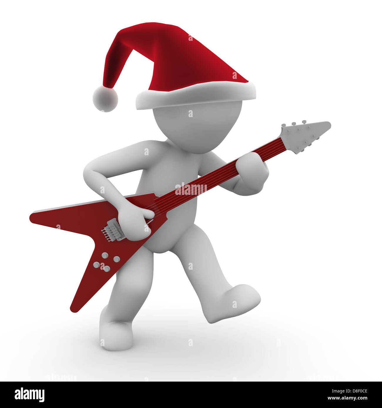 A 3d character plays a christmas carol with an electric guitar Stock ...