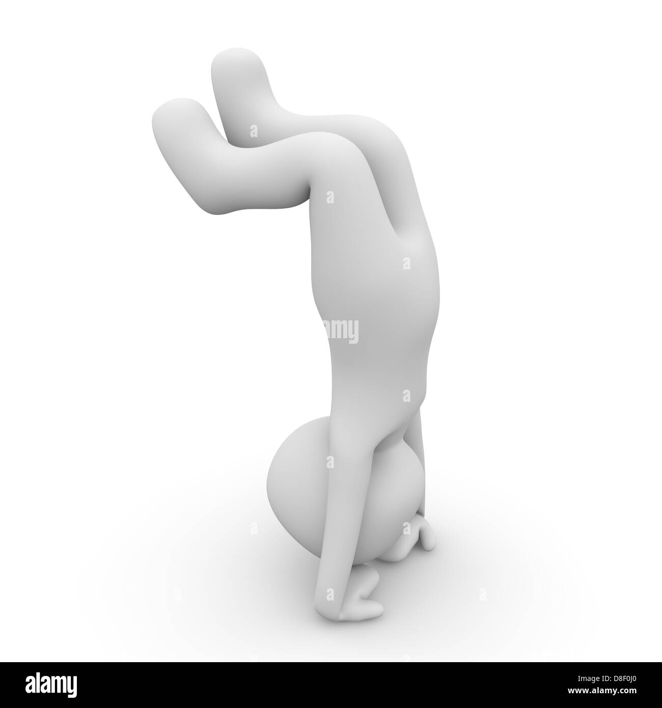 A 3D character standing on his two hands Stock Photo - Alamy
