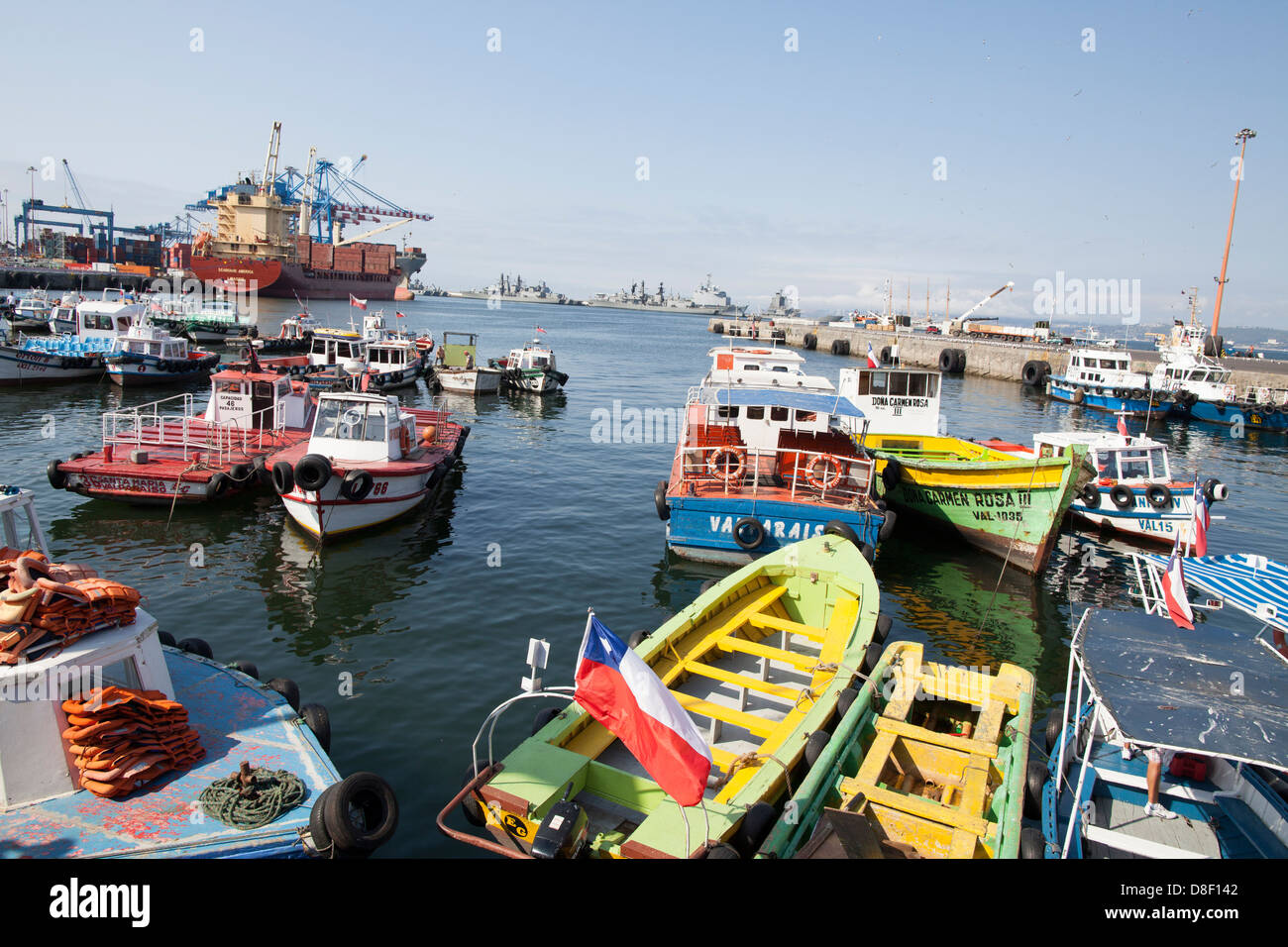 Valparaiso fishing port Stock Photo