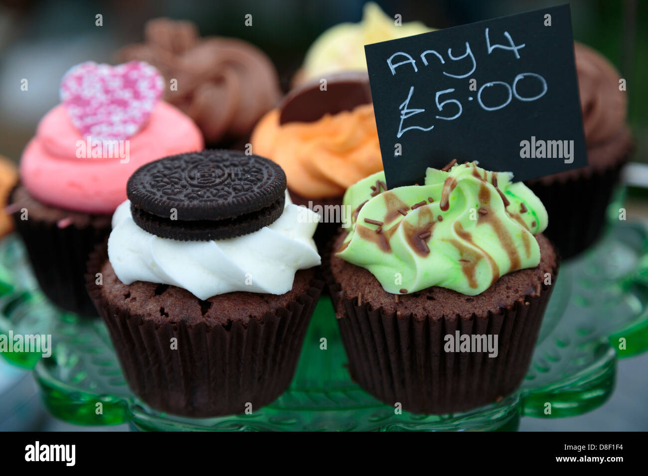 Cupcakes for sale at Game and Country Fair 26th May 2013, Burghley House, Stamford, Lincolnshire
