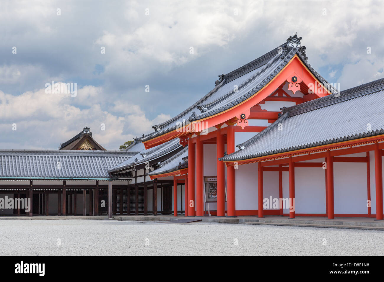 Inner yard and Nikka-mon-gate of main ceremonial hall Shishinden in ...