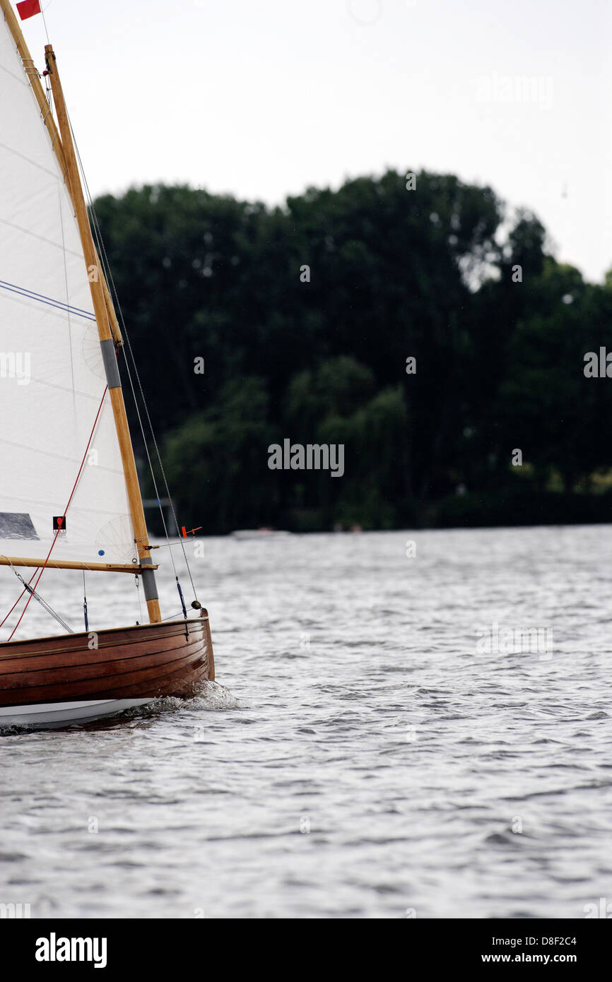 A boat at the Alster Stock Photo