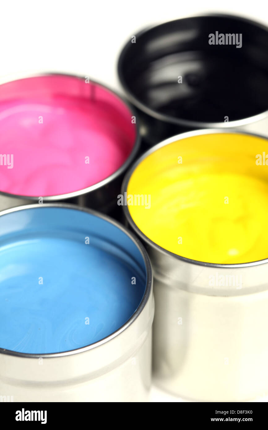 CMYK cans of paint Stock Photo - Alamy