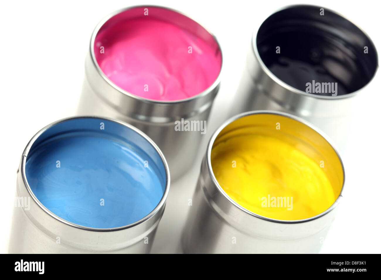 CMYK cans of paint Stock Photo