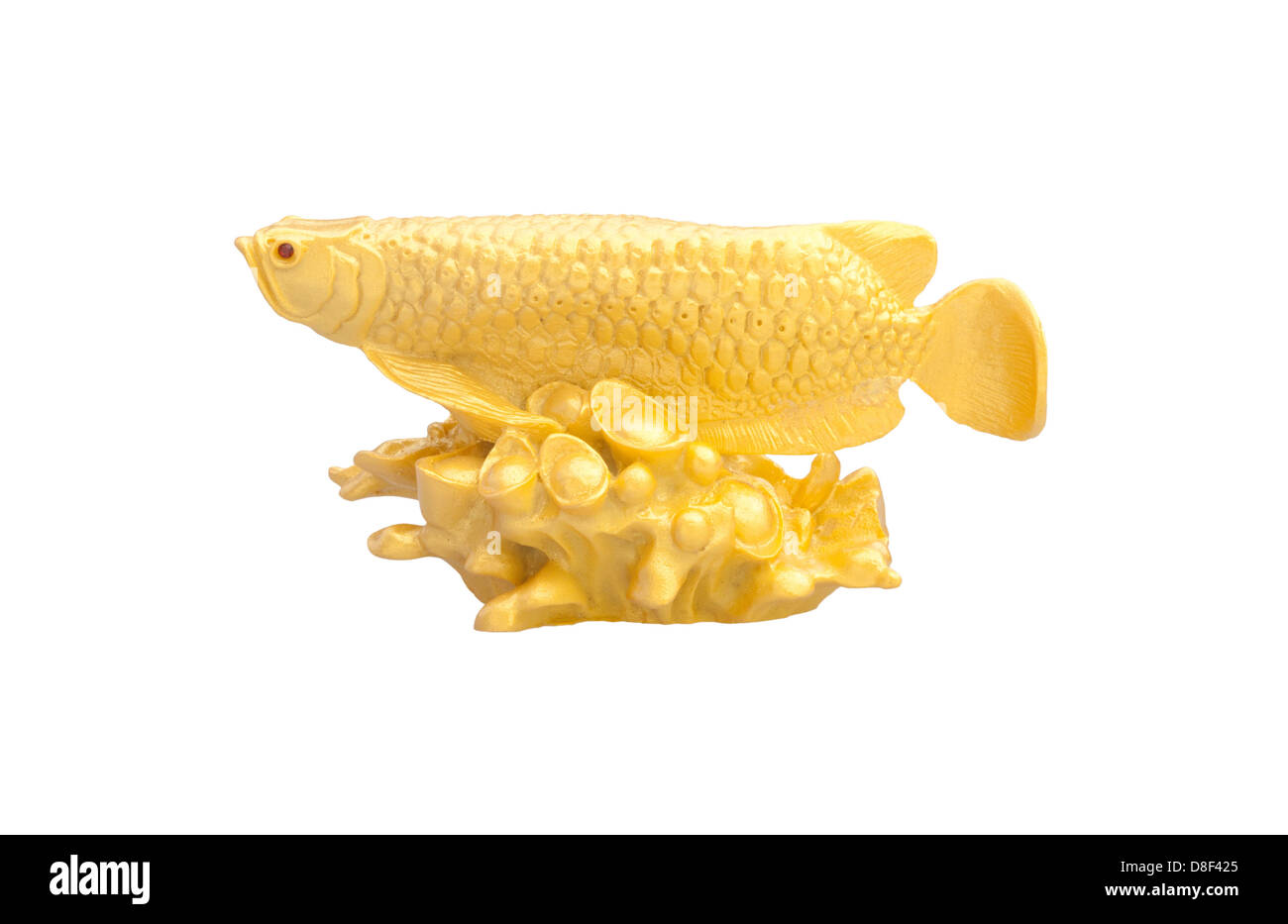 Golden fish used as a Feng Shui item to enhance wealth Stock Photo