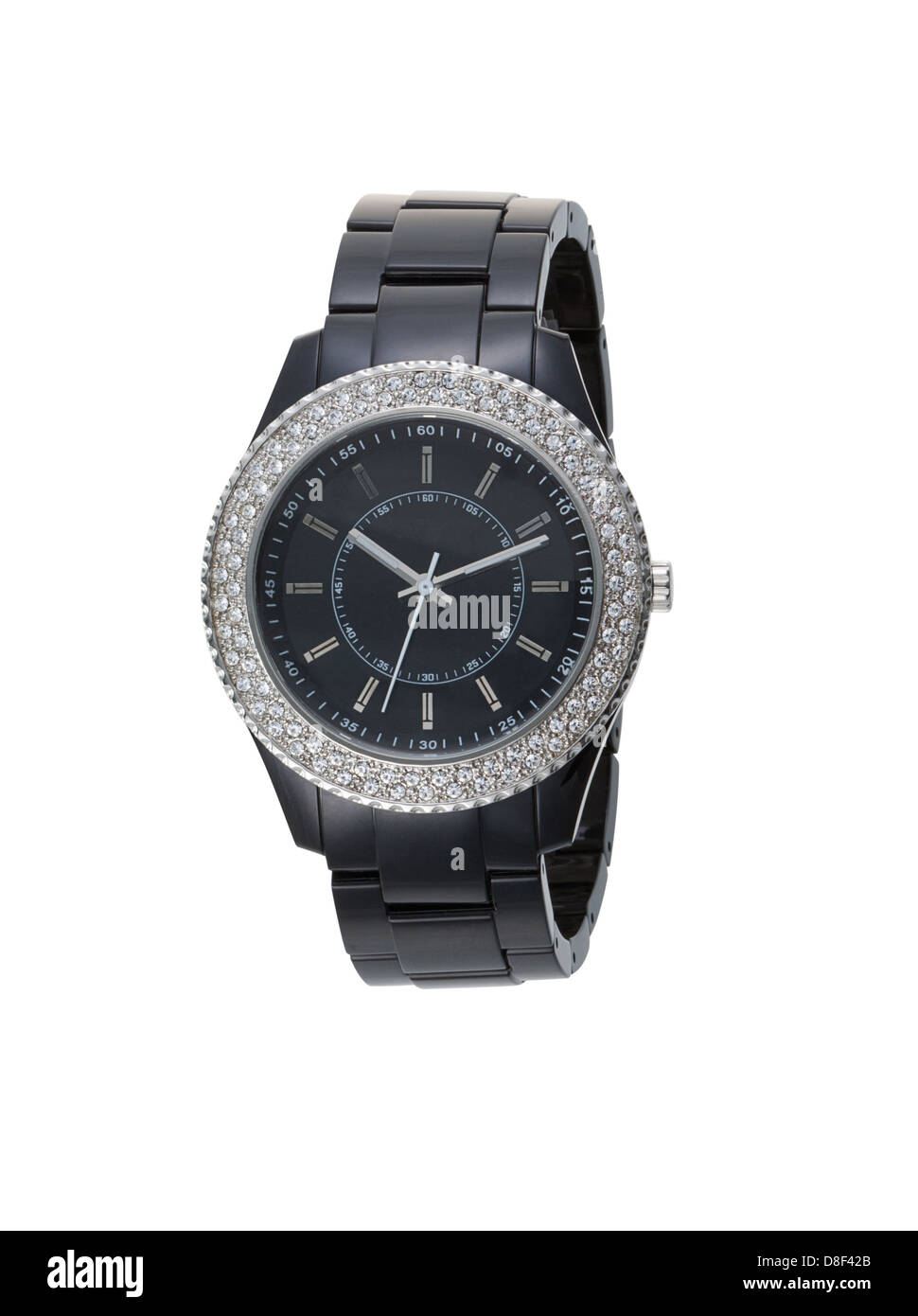 Beautiful and elegance wristwatch decorated by diamond Stock Photo