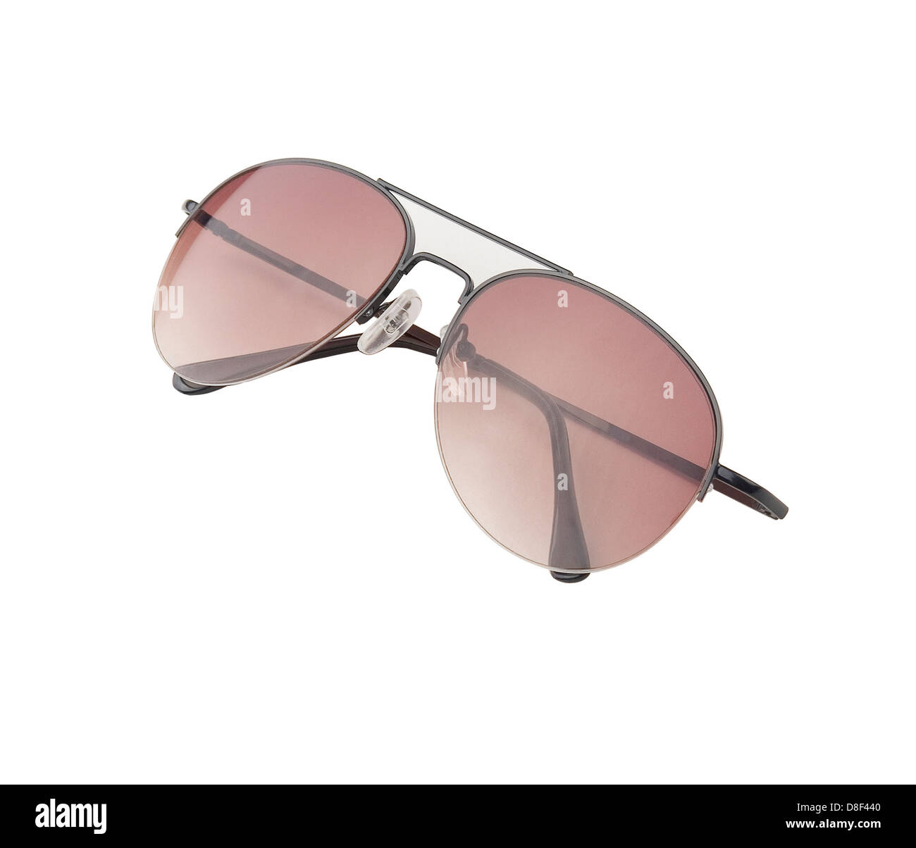Trendy brown sunglasses on white background Stock Photo