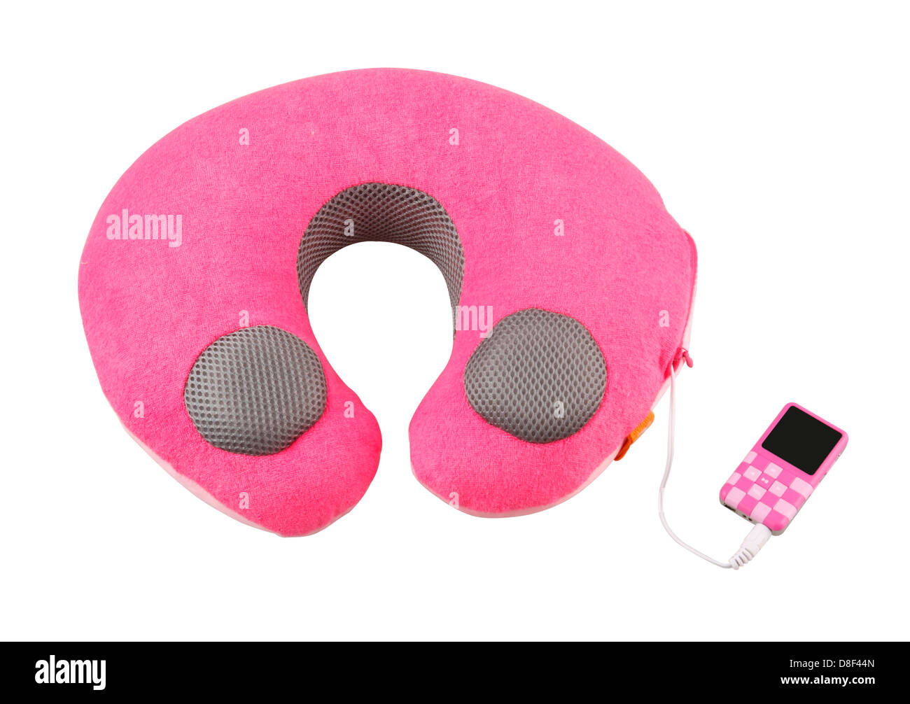 Neck pillow with the MP3 player, let's your long traveling more happy Stock  Photo - Alamy