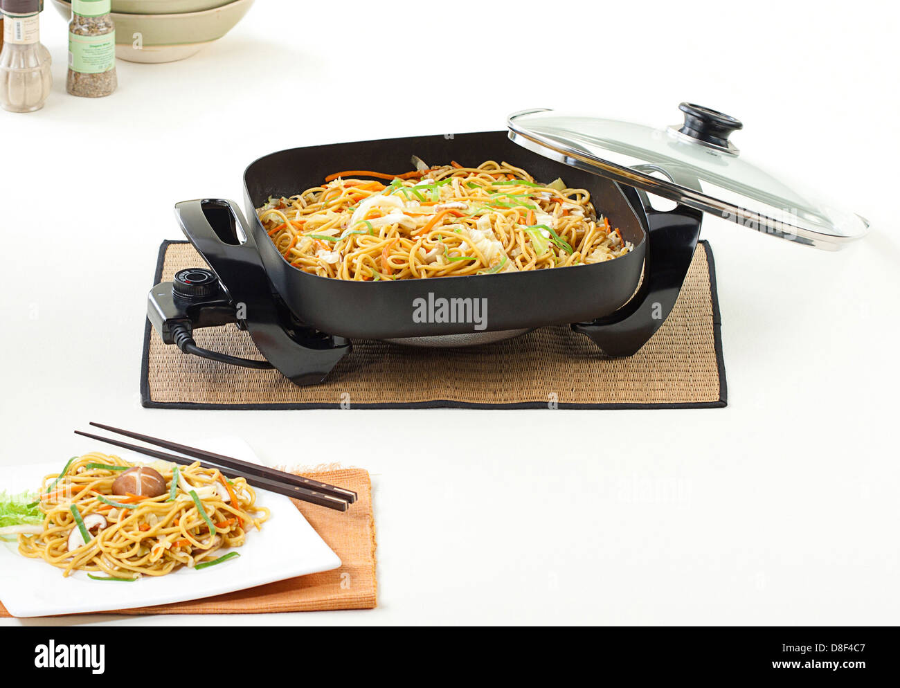 electric pan for fast and comfortable cooking Stock Photo
