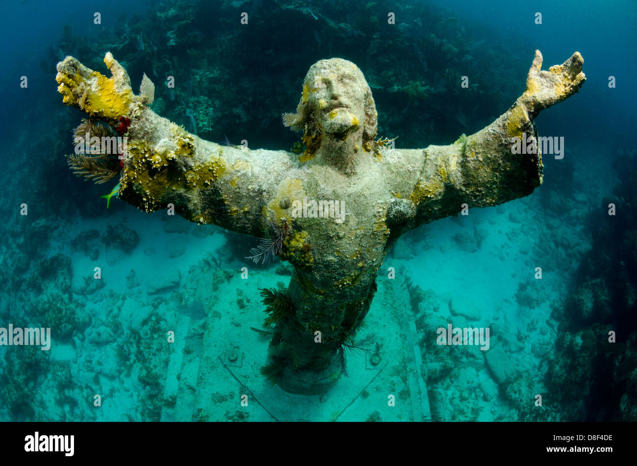 The iconic Christ of the Abyss statue in Key Largo, Florida Stock Photo