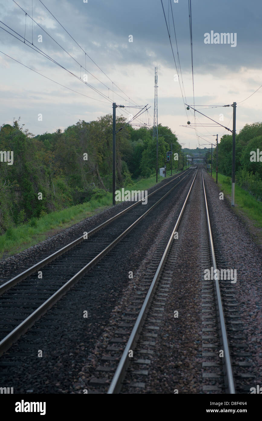 European Railway tracks Stock Photo