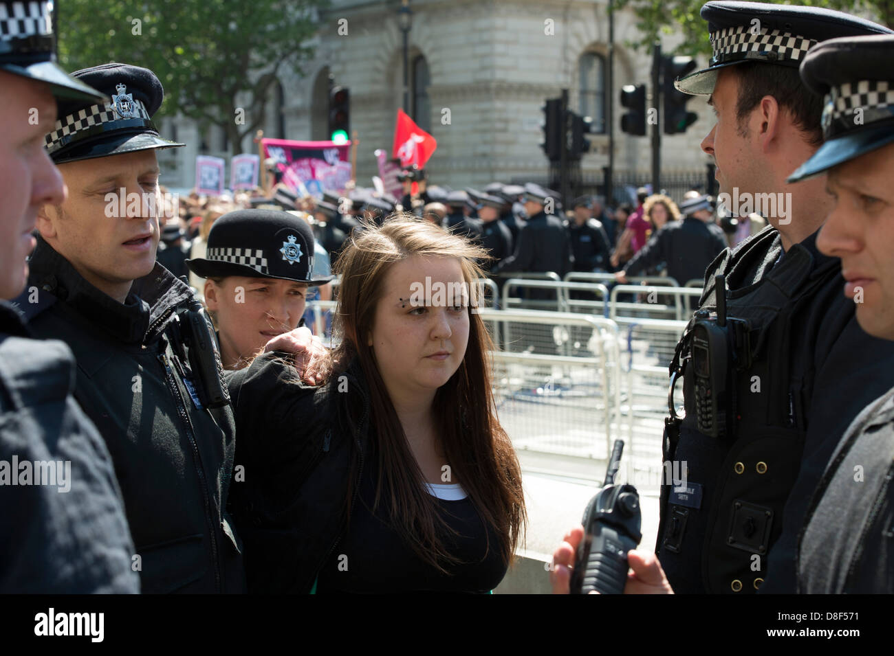 English Defence League EDL rally in front of Downing Street on May 27th ...