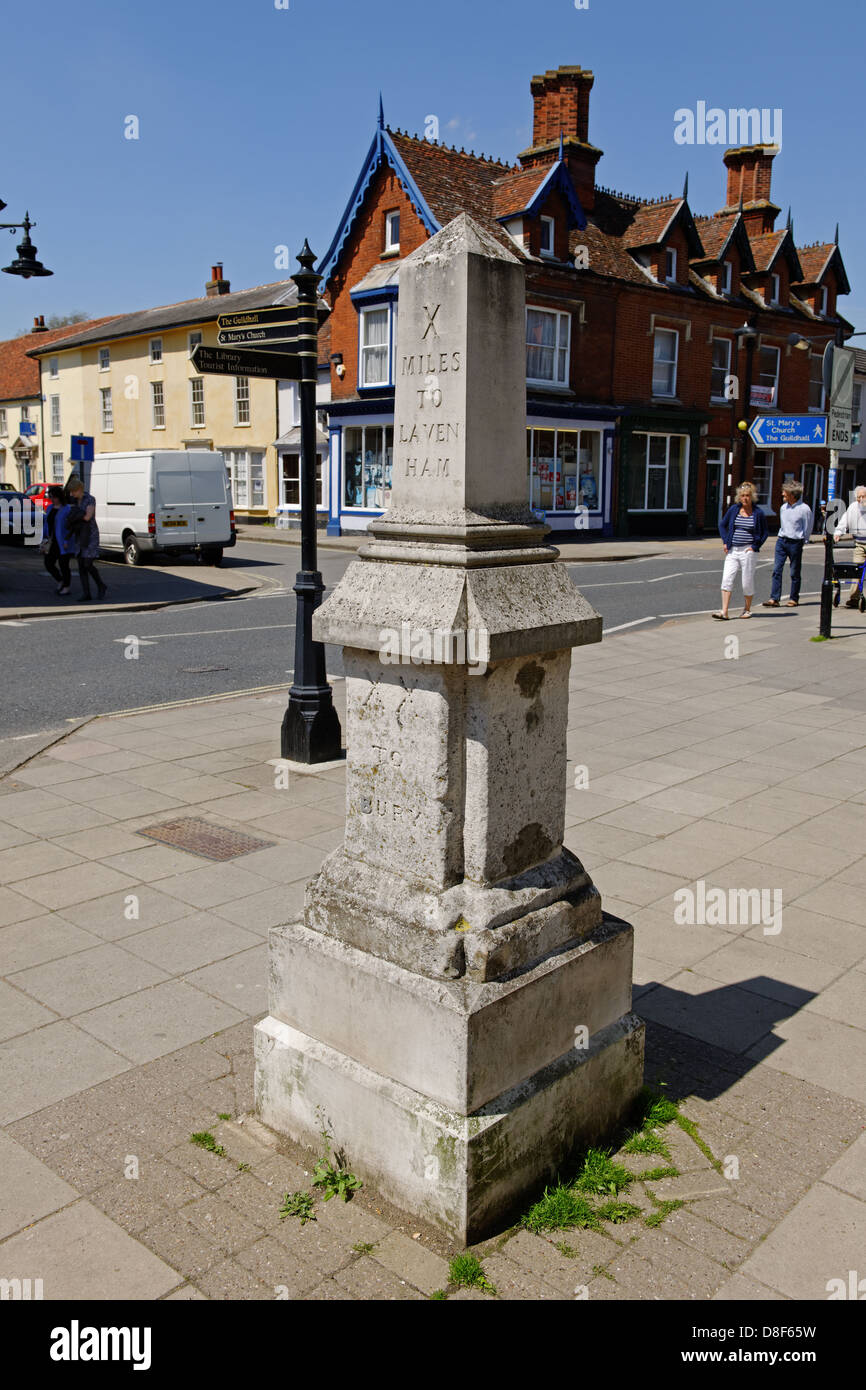Milestone in Hadleigh,Suffolk,UK Stock Photo Alamy