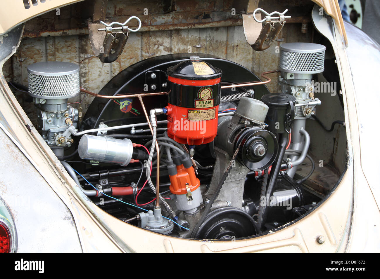 VW Beetle engine bay Stock Photo: 56882534 - Alamy vw alternator conversion wiring diagram 