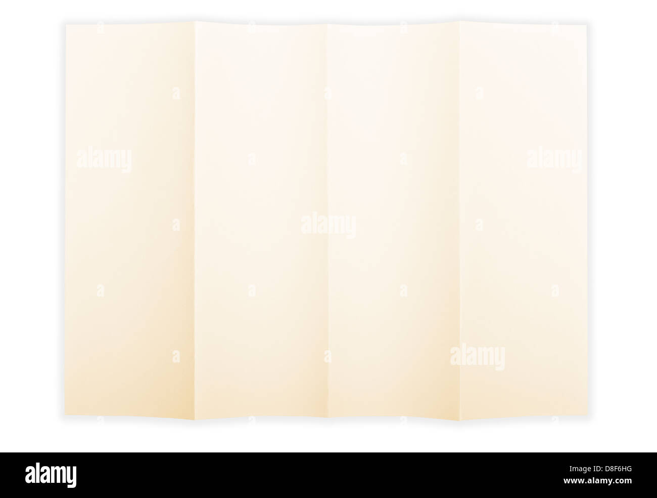 Yellow paper sheet folded in 4 quarters isolated over a white background Stock Photo Alamy