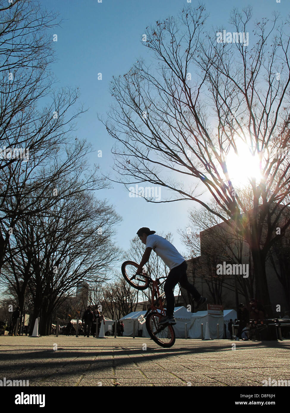 BMX biker show in Yoyogi Park Harajuku, Japan Stock Photo