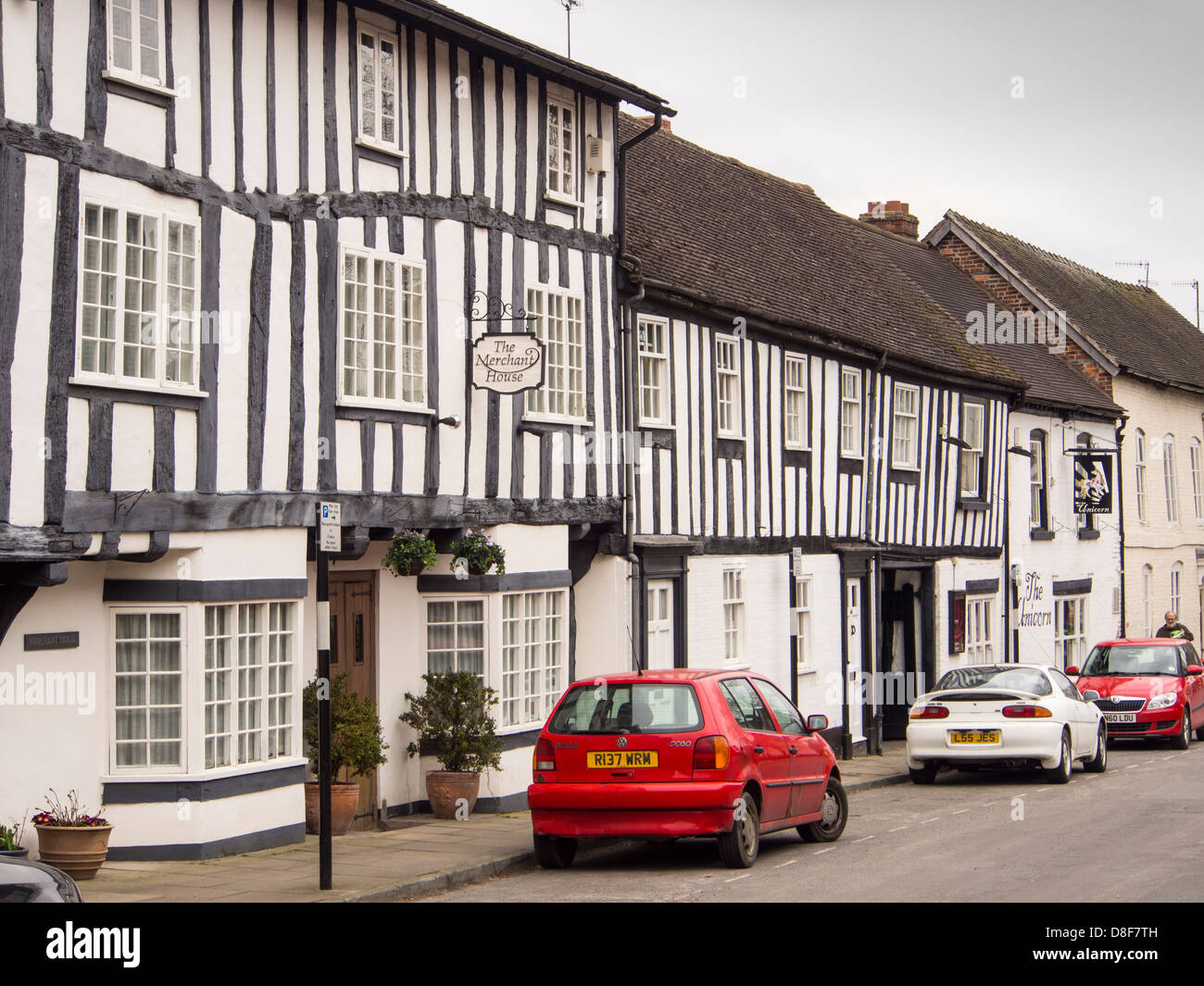 Ancient jacobean timber framed houses on Corve Street in Ludlow