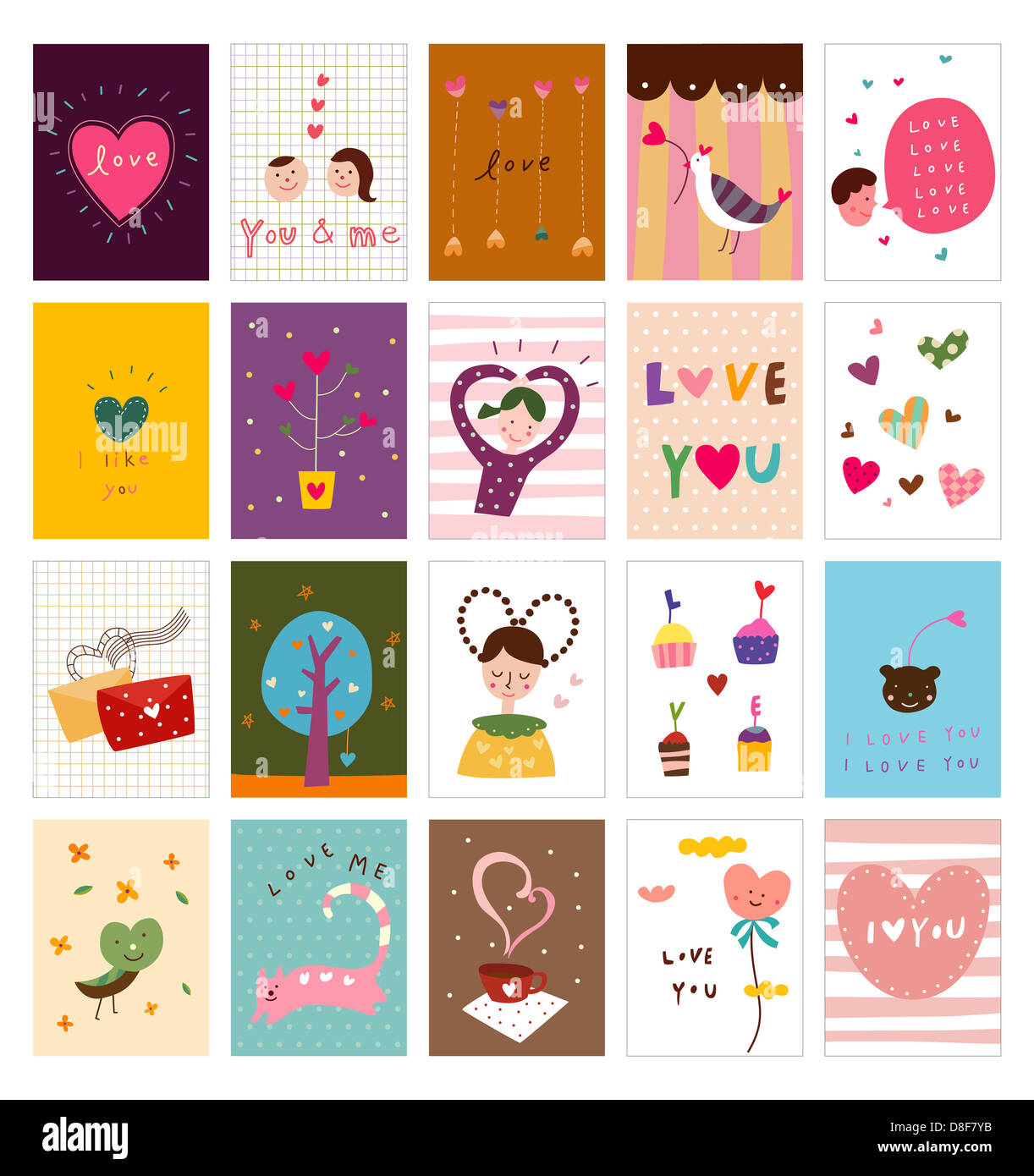 Postcard Color Patterns Postcards of various patterns Stock Photo - Alamy