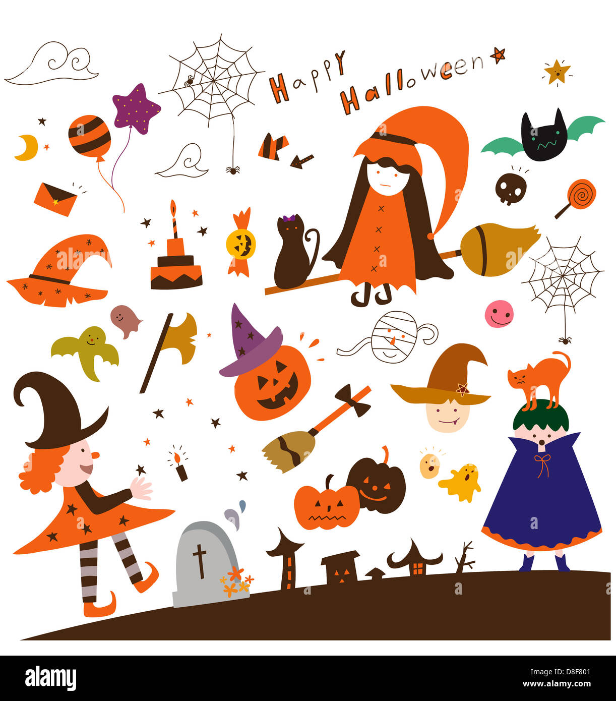 various halloween items Stock Photo Alamy