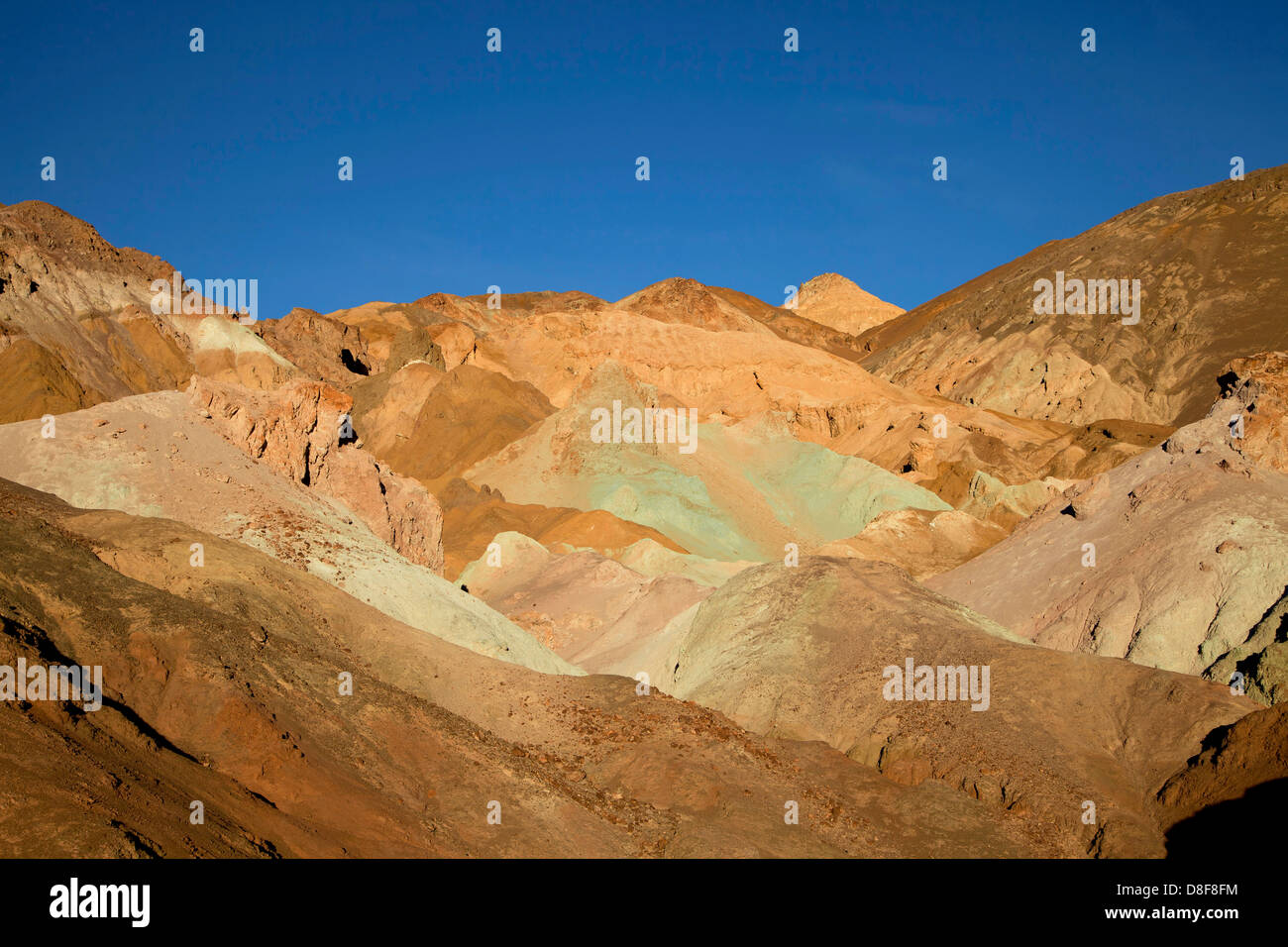 colourful rocks of Artists Drive and Artist’s Palette at Death Valley National Park in California, Stock Photo