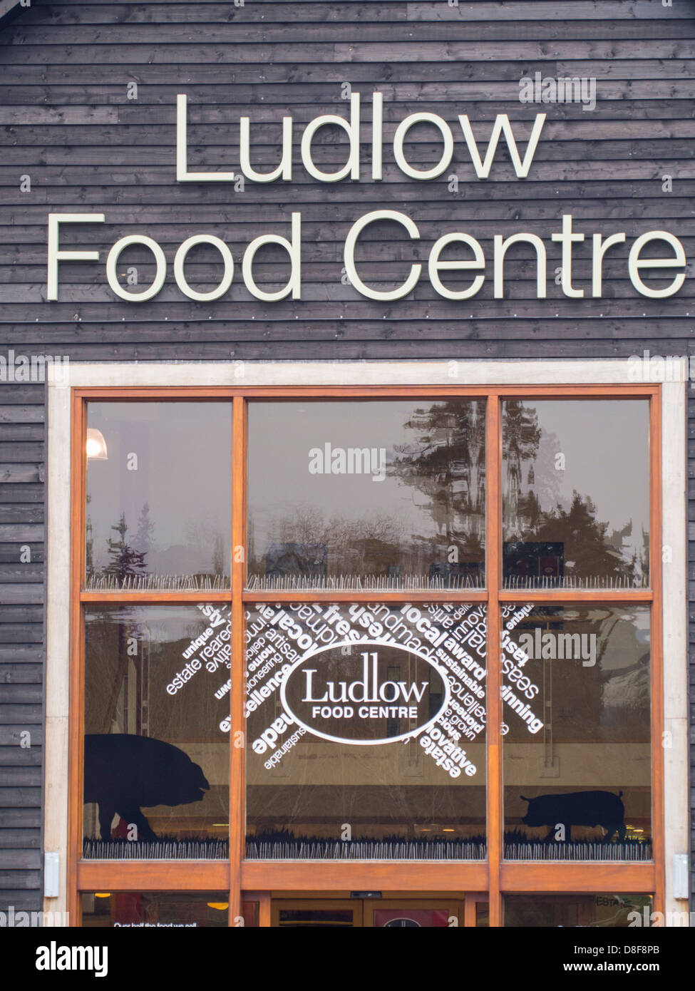Ludlow food centre, a farm shop selling local Shropshire, produce. Stock Photo