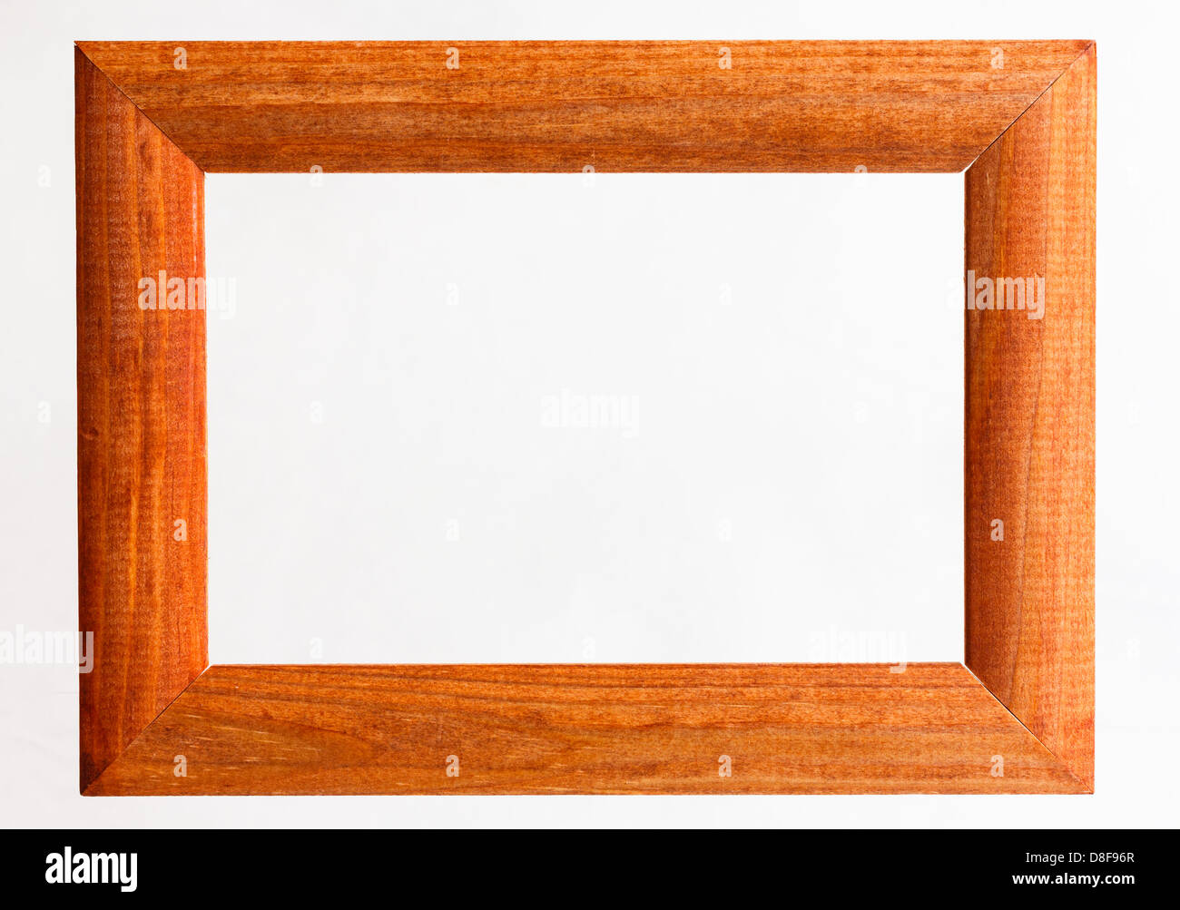 Vintage picture frame, wood plated, white background Stock Photo