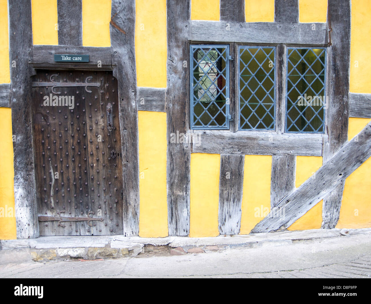 The gate house at Stokesay Castle, a fortified manor house in Stokesay, near Craven Arms Stock Photo