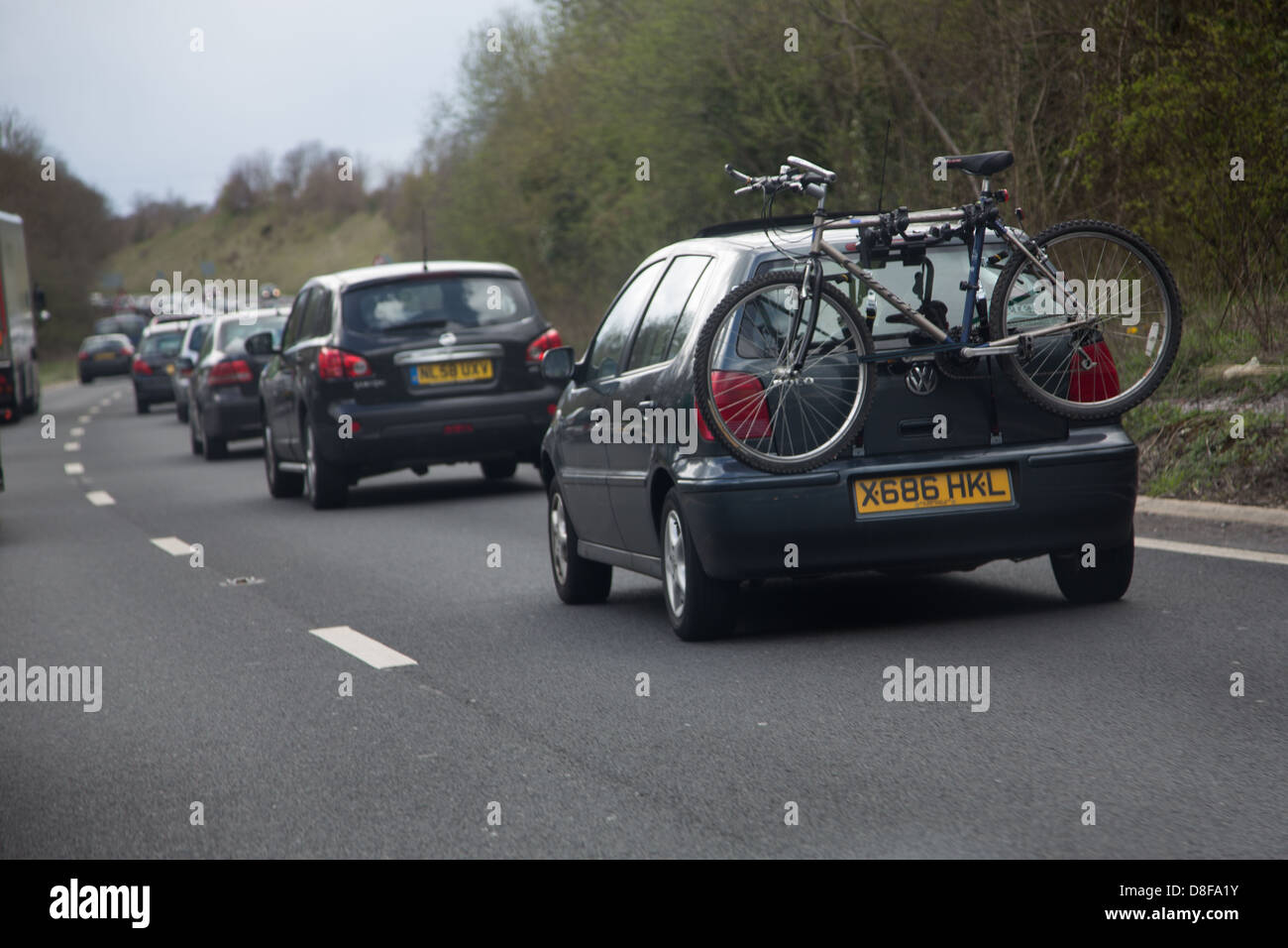 bike on back of car