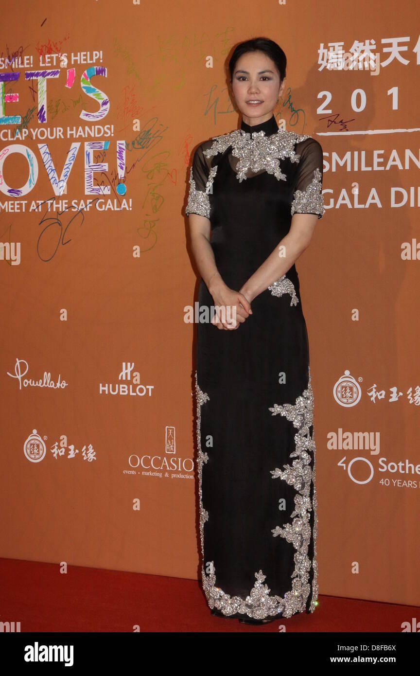 Faye Wong attended Smileangel Foundation-UBS Gala Dinner in Hong Kong, China on Monday May 27, 2013. Stock Photo