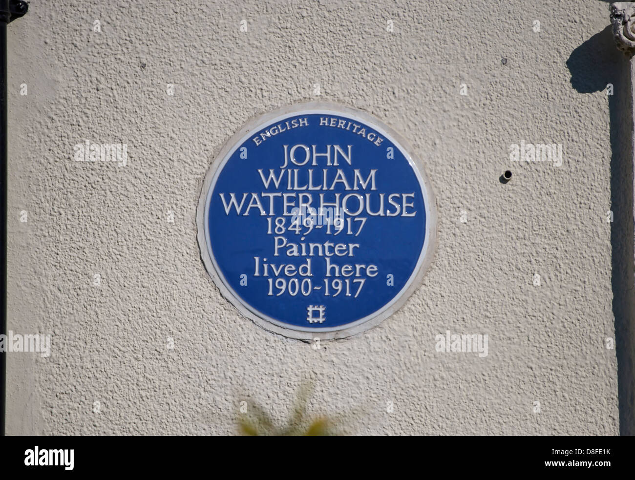 english heritage blue plaque marking a home of painter john william waterhouse, st johns wood, london, england Stock Photo