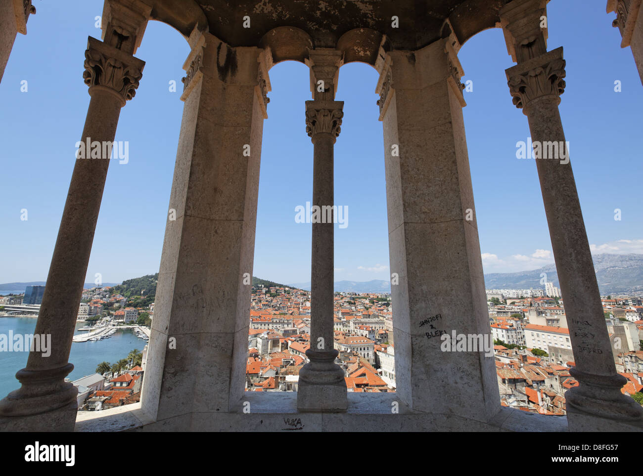 Croatia, Dalmatia, Split, Historical Complex, UNESCO, view from the bell tower of the Cathedral, Kroatien, Dalmatien, Split, Stock Photo