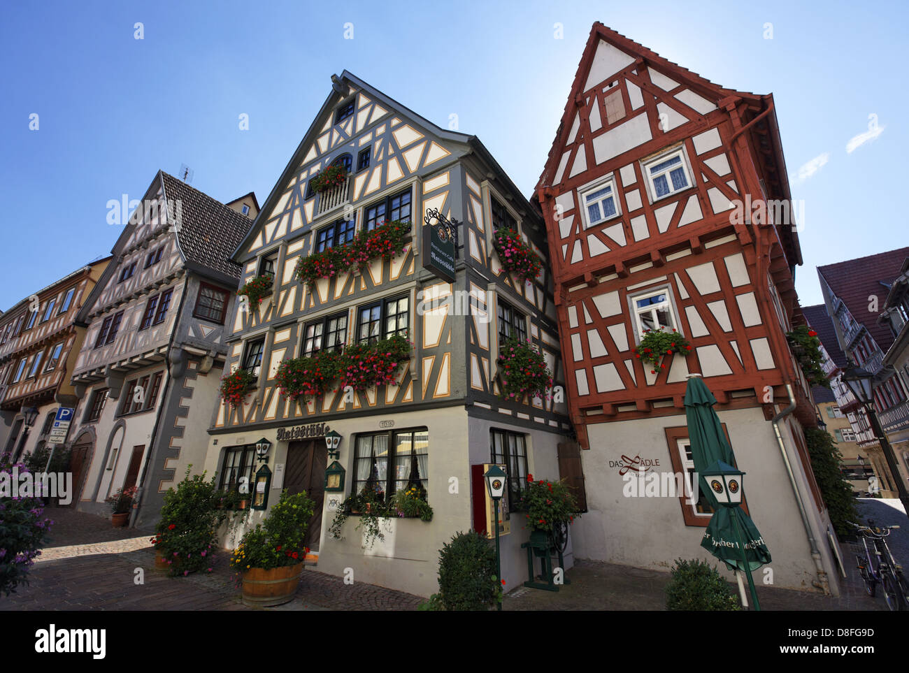 Deutschland, Baden-Württemberg, Besigheim; Fachwerkhaus ...
