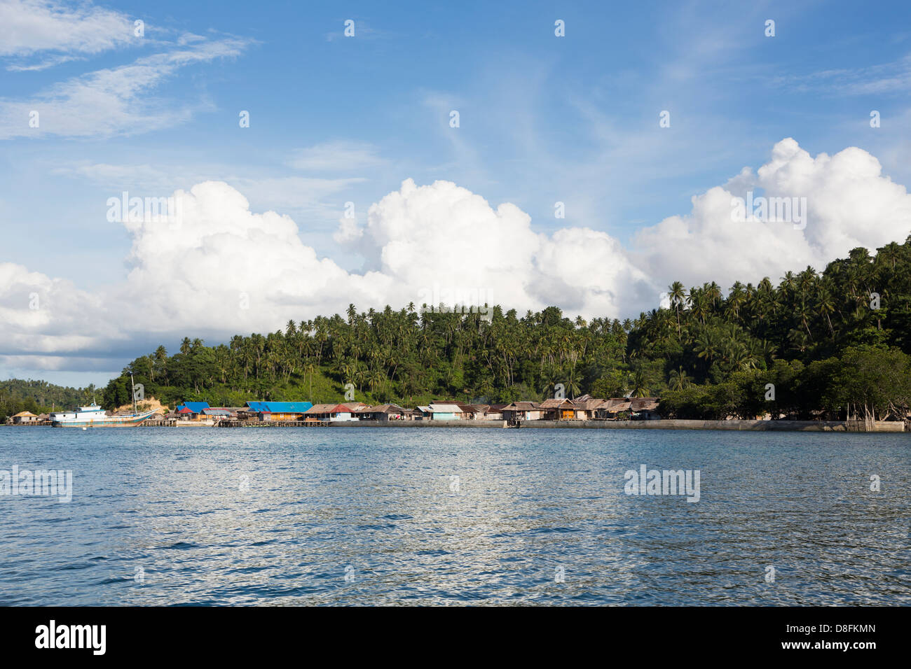 An isolated village, Katupat, in the Togian island in Sulawesi, Indonesia Stock Photo