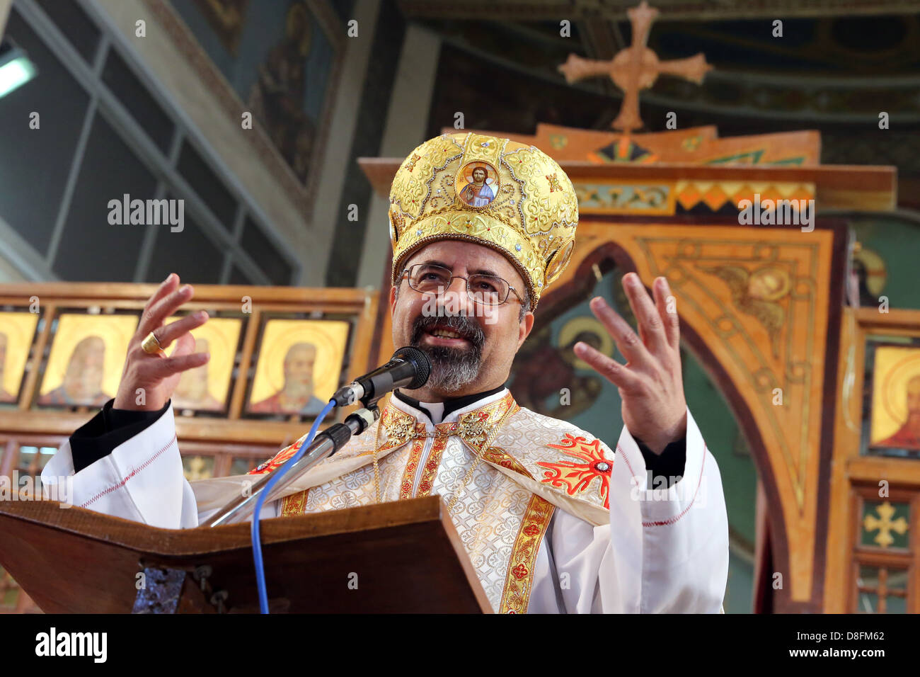 catholic coptic patriarch IBRAHIM SEDRAK, head of the catholic coptic church in egypt Stock Photo