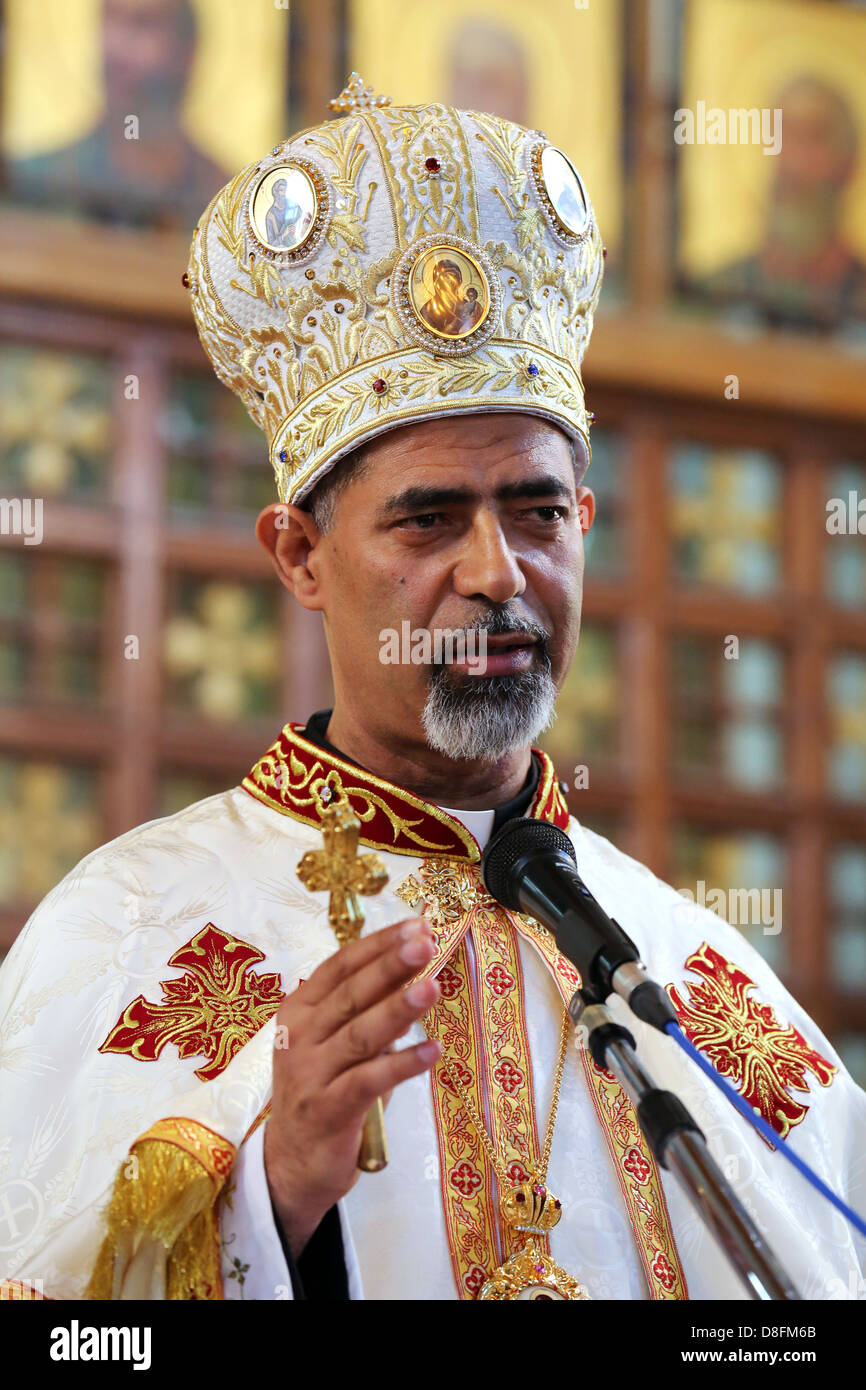 catholic coptic bishop BOTROS FAHIM of El-Minia diocese, Egypt Stock Photo