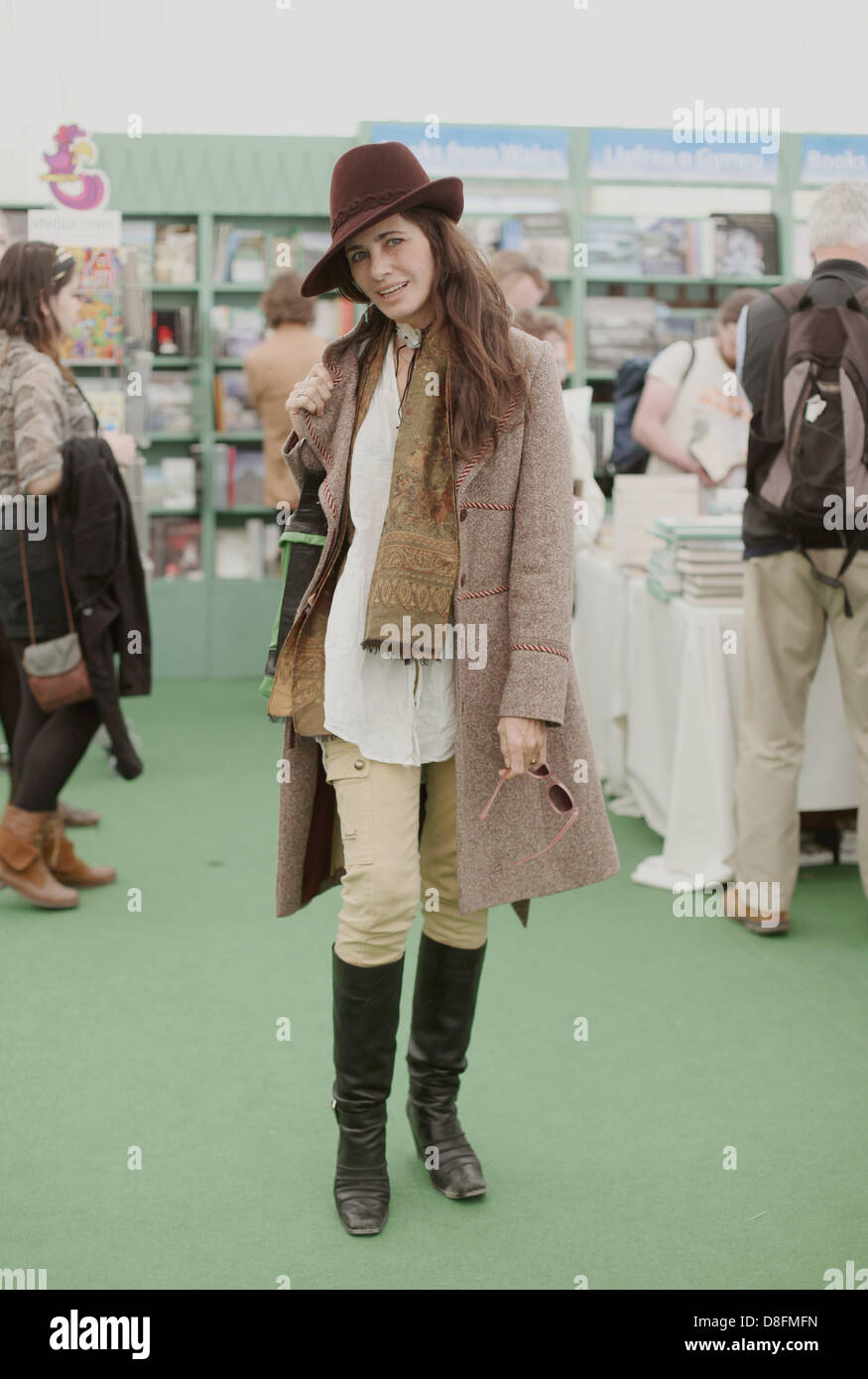 Portraits of the most stylish festival goers at this years 2013 Hay Literary Festival, Powys, Wales, UK Stock Photo