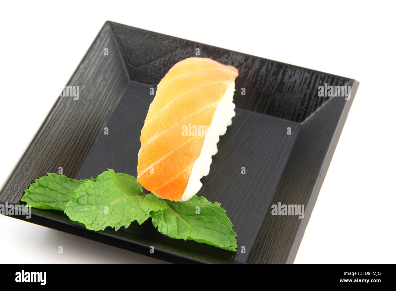 Sushi made from Tuna Fish on the dish,Sushi is a food of Japanese Stock
