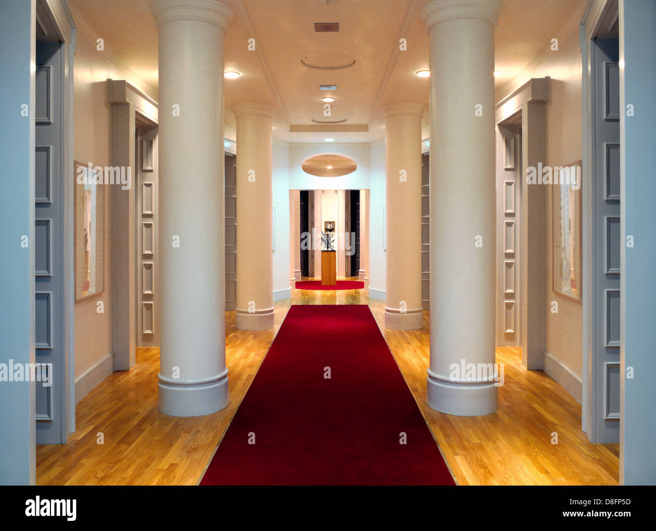 The corridor in Government Buildings Dublin Ireland which leads to the Taoiseach's (Prime Minister) office Stock Photo