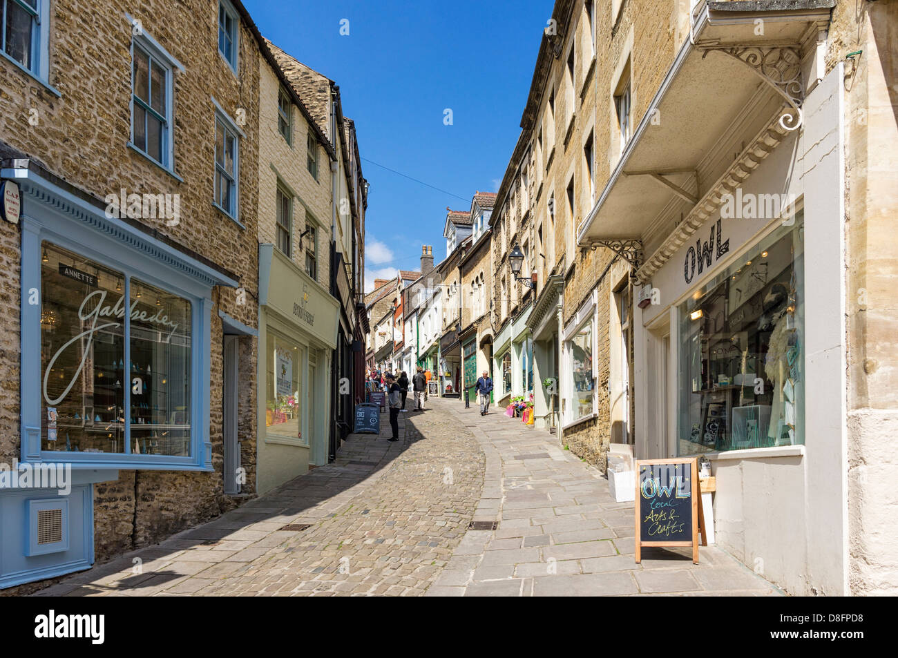 Catherine Hill street in Frome, Somerset, UK Stock Photo
