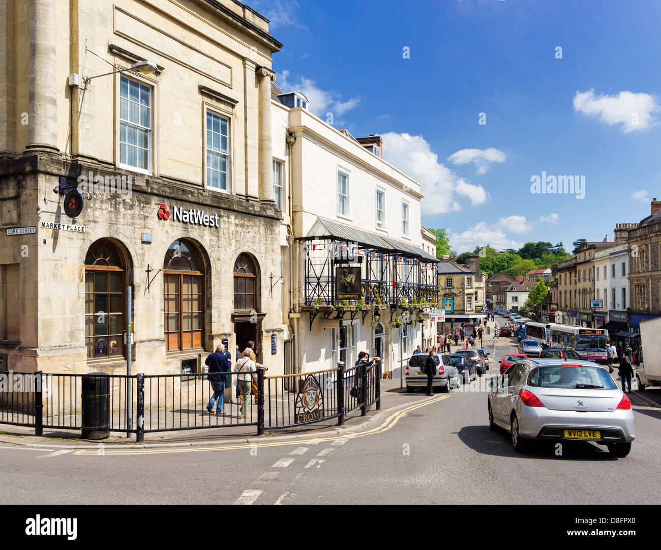 Frome high street, Somerset, England, UK Stock Photo