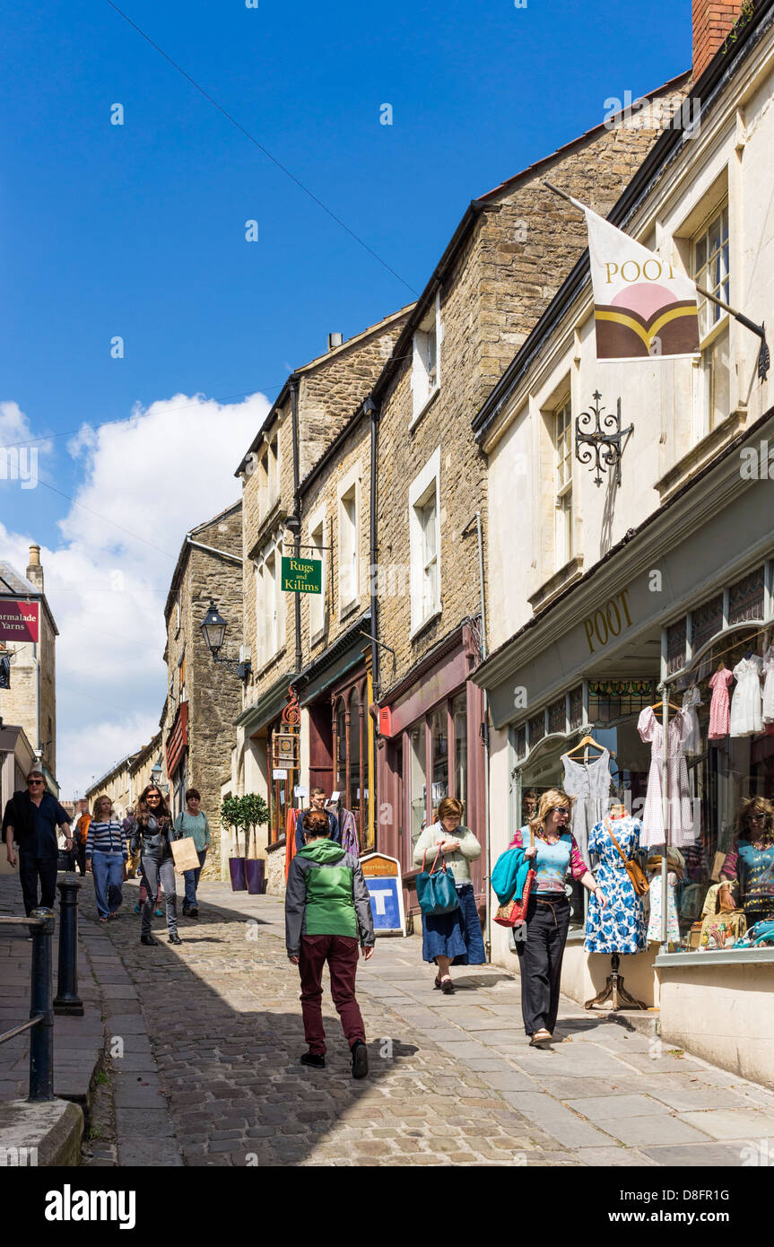 People shopping in Frome, Somerset, England, UK Stock Photo