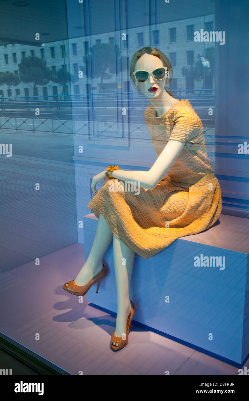 Mannequin in a shop window. Madrid, Spain. Stock Photo